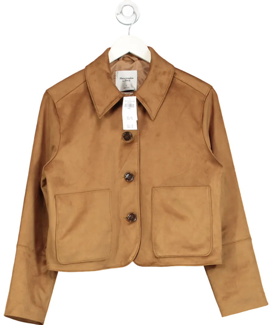 Abercrombie & Fitch Brown Vegan Suede Button-through Jacket UK S