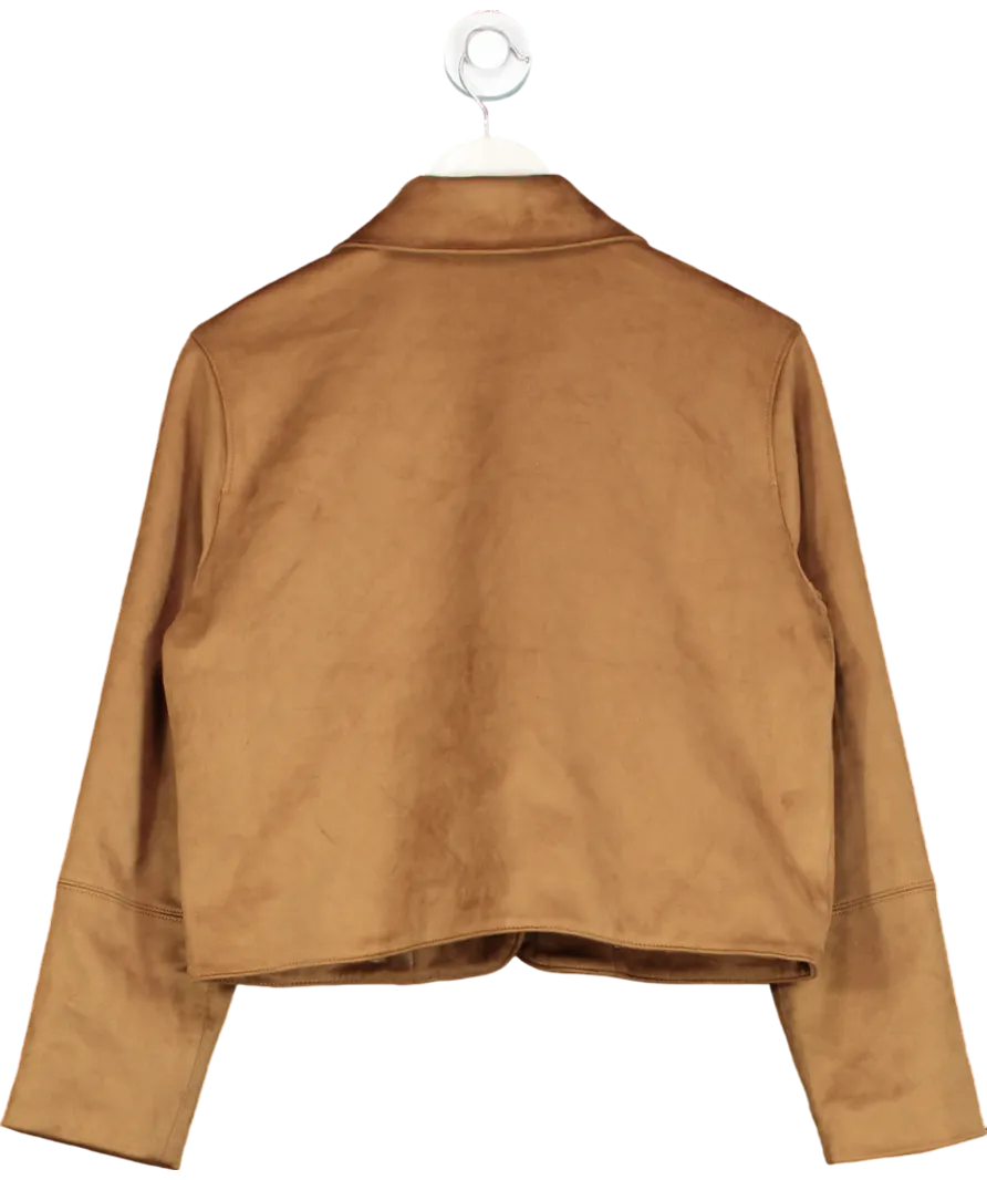 Abercrombie & Fitch Brown Vegan Suede Button-through Jacket UK S