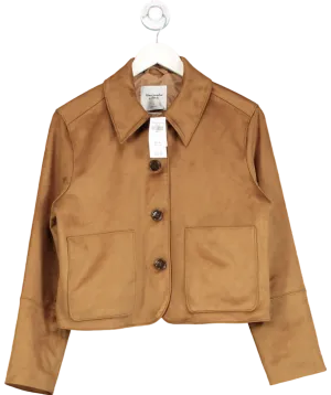 Abercrombie & Fitch Brown Vegan Suede Button-through Jacket UK S