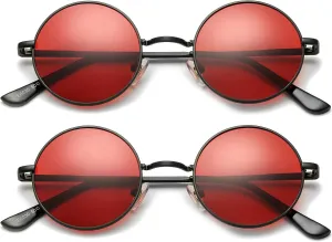 AIEYEZO Round Lennon Glasses Round Polarized Sunglasses for Women Men Small Circle Sunnies