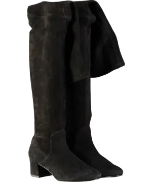 & Other Stories Black Suede Knee High Boots UK 4 EU 37 👠