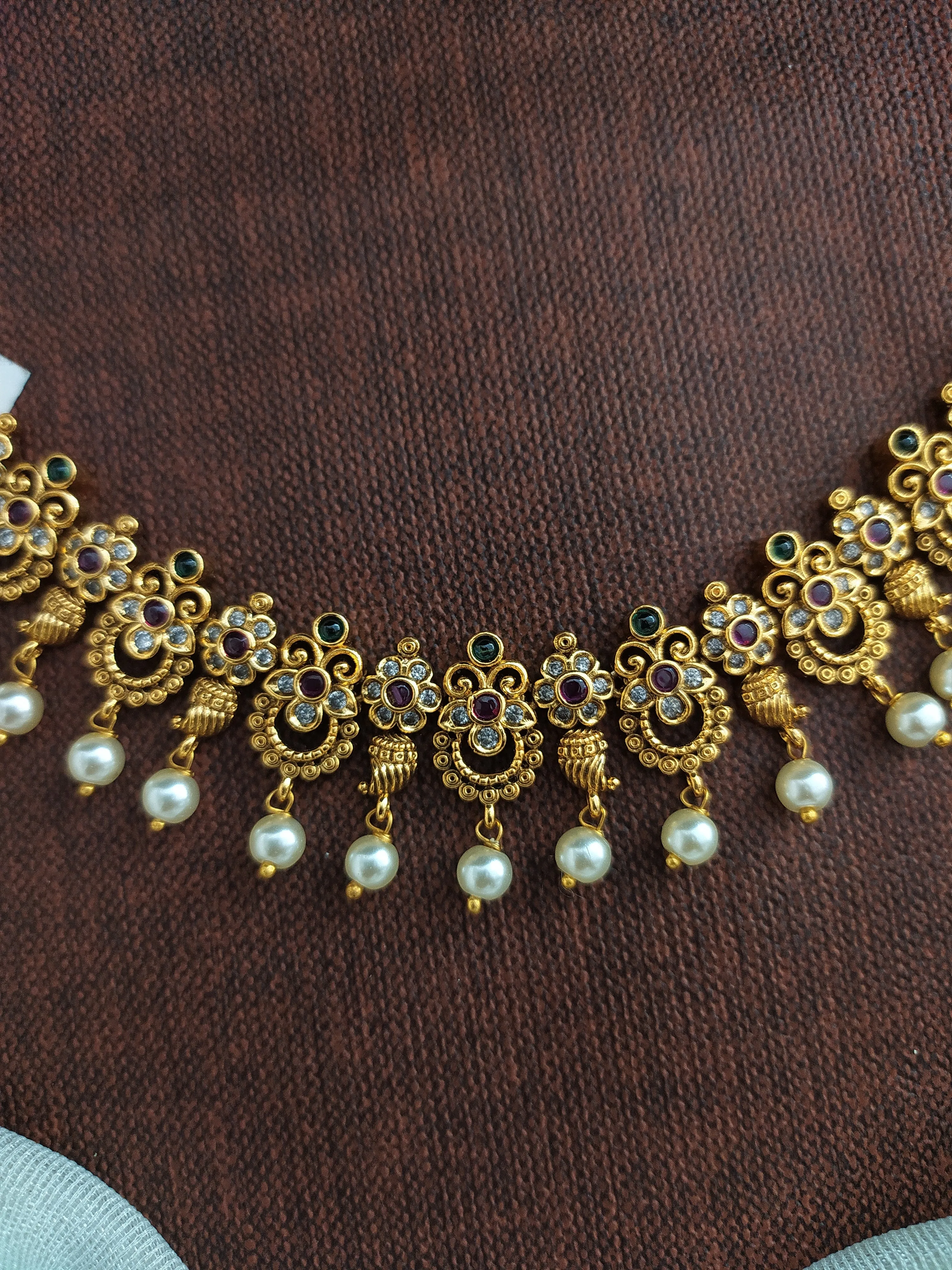 Antique Simple Necklace Set with Matching Earrings
