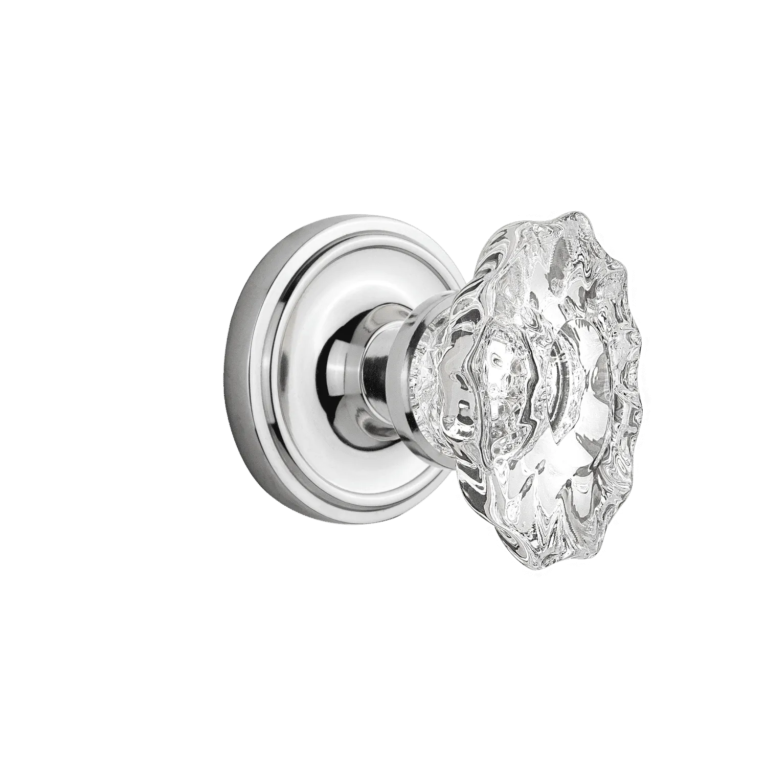 Classic Rosette with Chateau Knob in Bright Chrome