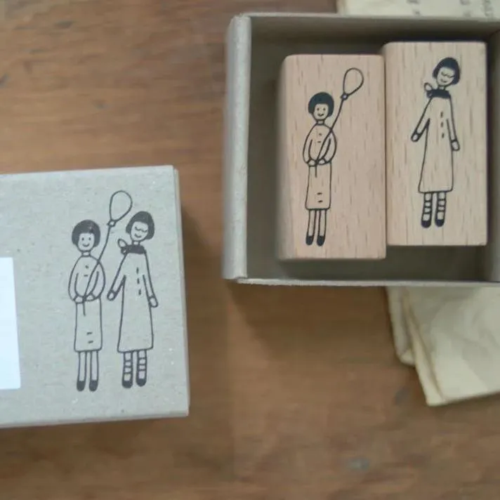 evakaku Rubber Stamp Set - Little Girls