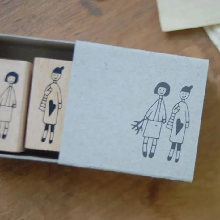evakaku Rubber Stamp Set - Little Girls