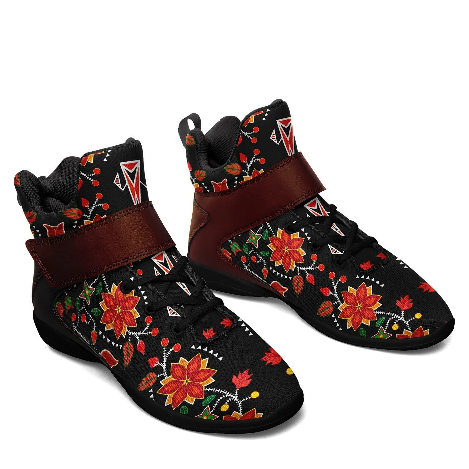 Floral Beadwork Six Bands Kid's Ipottaa Basketball / Sport High Top Shoes