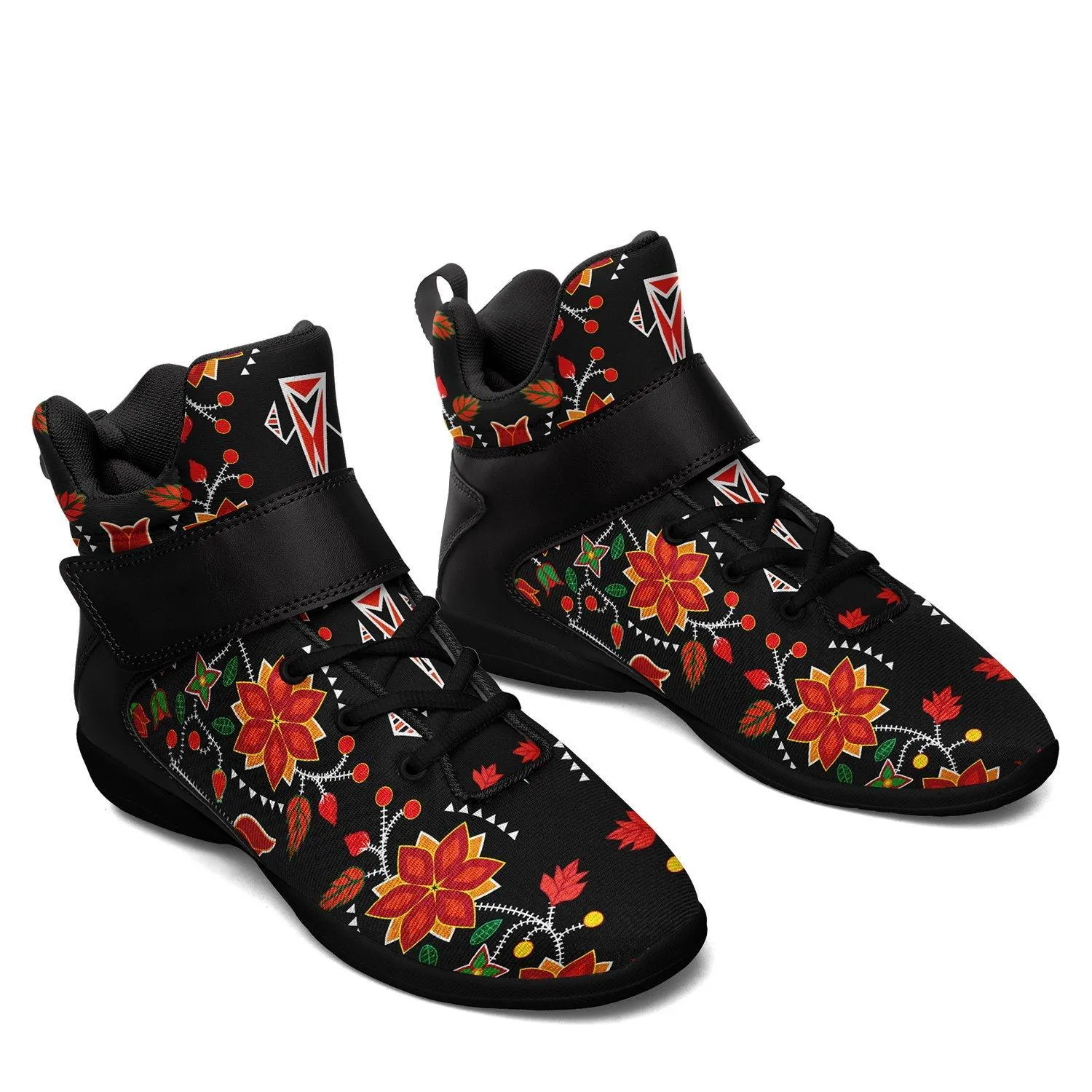 Floral Beadwork Six Bands Kid's Ipottaa Basketball / Sport High Top Shoes