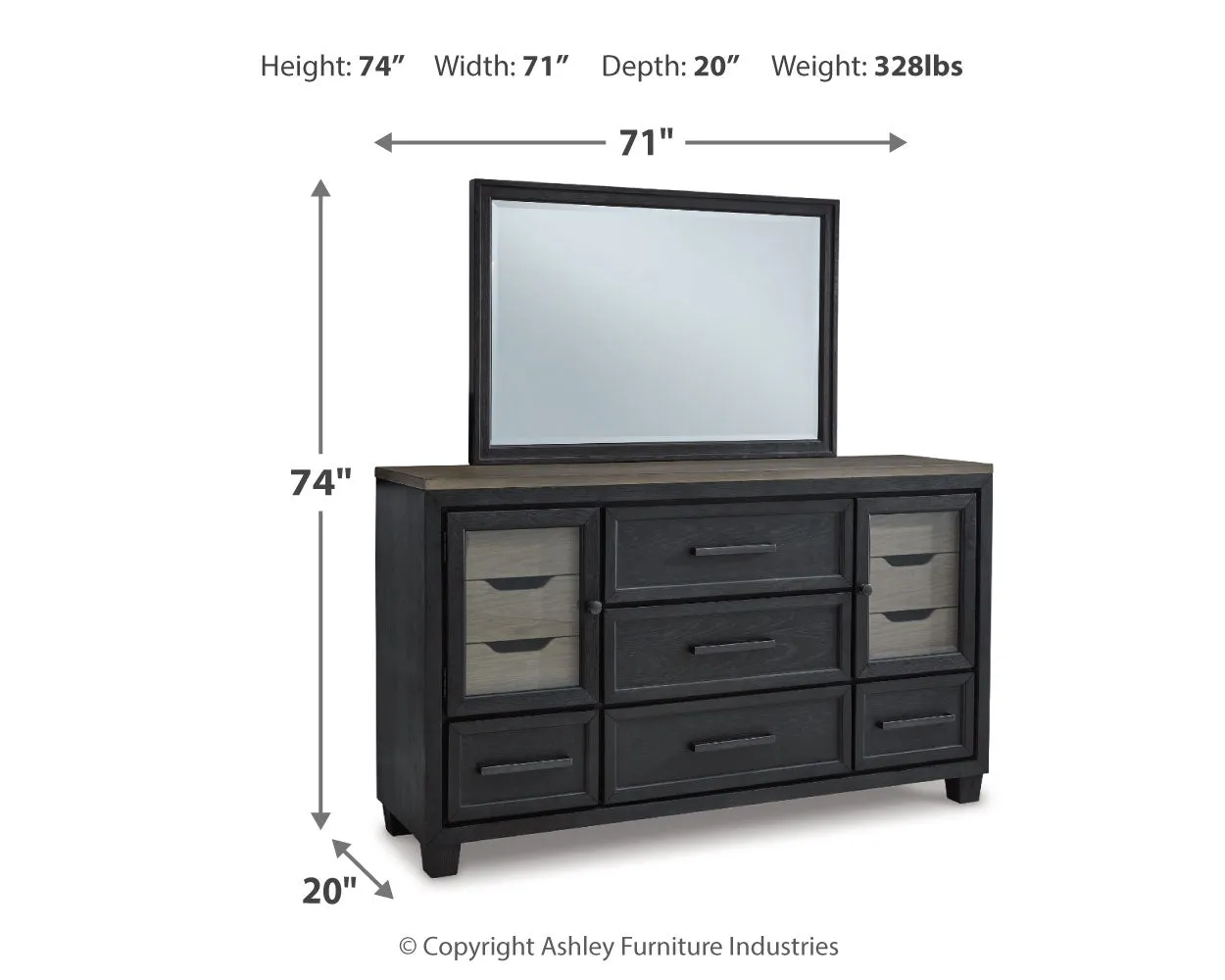 Foyland Dresser and Mirror
