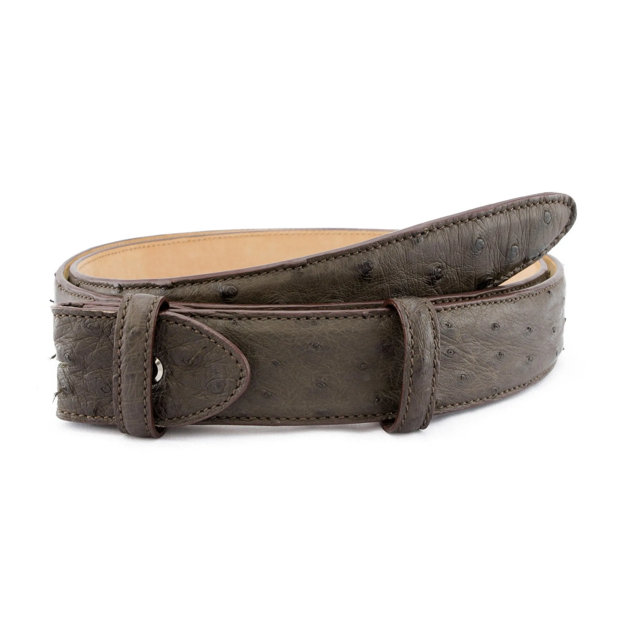Genuine Ostrich Quill Classic Belt Strap