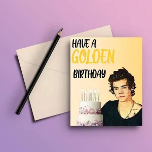 Harry Styles Golden Birthday Greeting Card