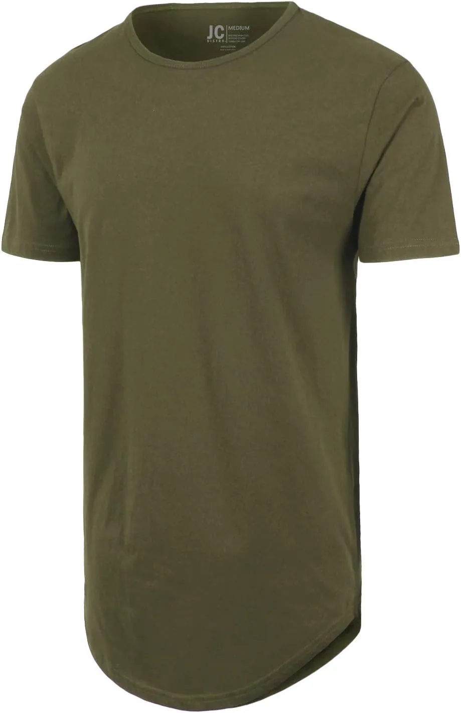 JC DISTRO Mens Hipster Hip Hop Elong Longline Crewneck T-Shirt