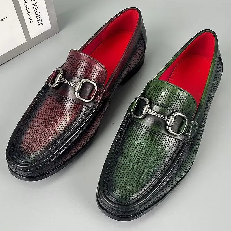 LuxeLeather Elegant Genuine Leather Slip On Loafers
