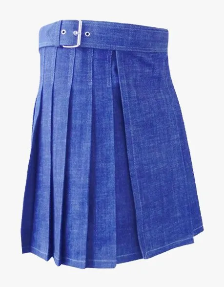 Men's Blue Denim Kilt