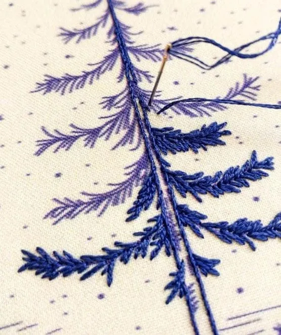 Moonlight Pine Embroidery Kit - Cozyblue Handmade