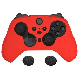 PlayVital Samurai Edition Anti Slip Silicone Case Cover for Xbox Elite Wireless Controller Series 2 Core, Ergonomic Soft Rubber Skin Protector with Thumb Grip Caps - Passion Red
