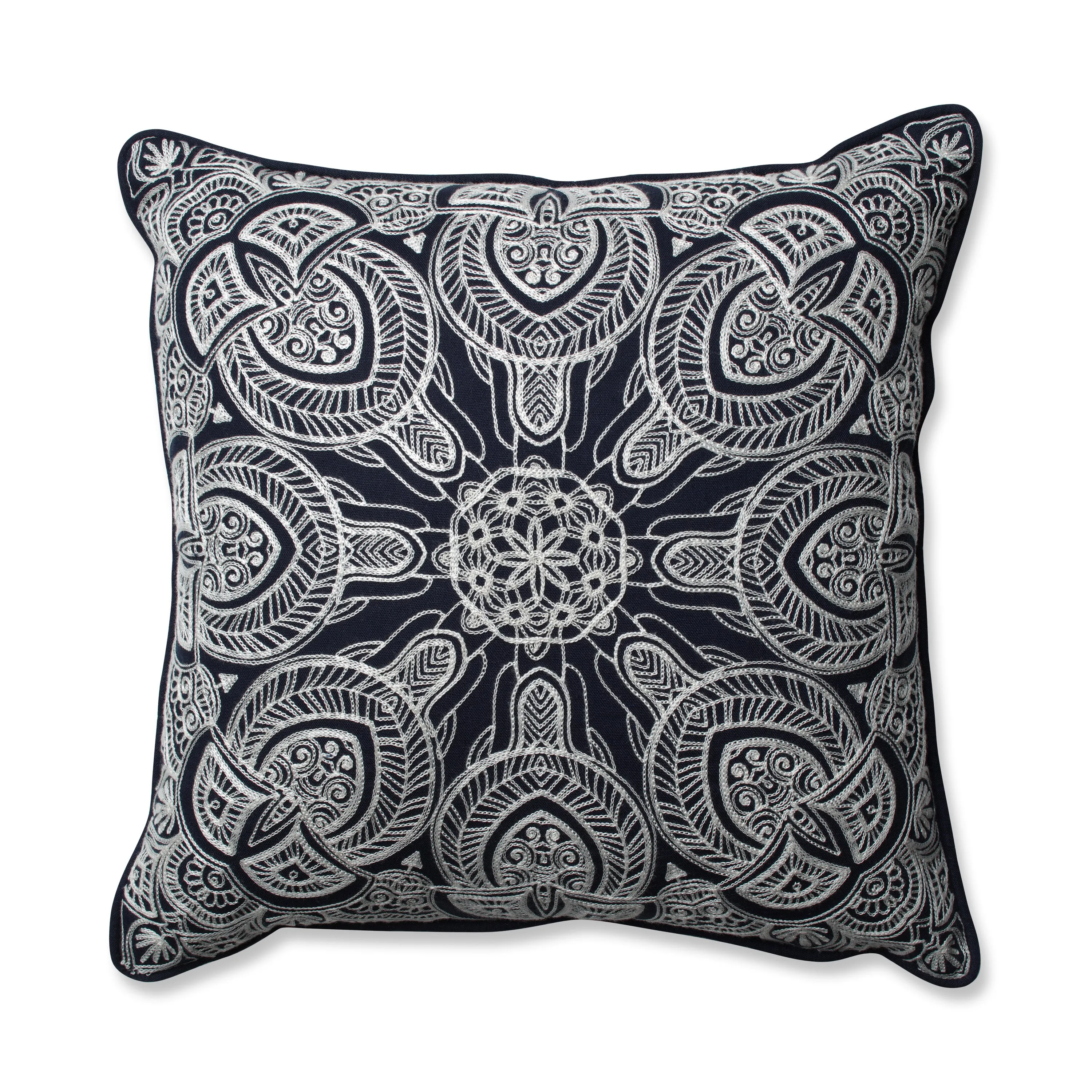 Quinn Navy 16.5-Inch Throw Pillow