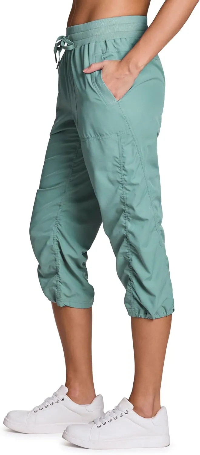 RBX Active Capri Pants for Women Joggers Stretch Lightweight Women??s Casual Pant Capri with Drawstring