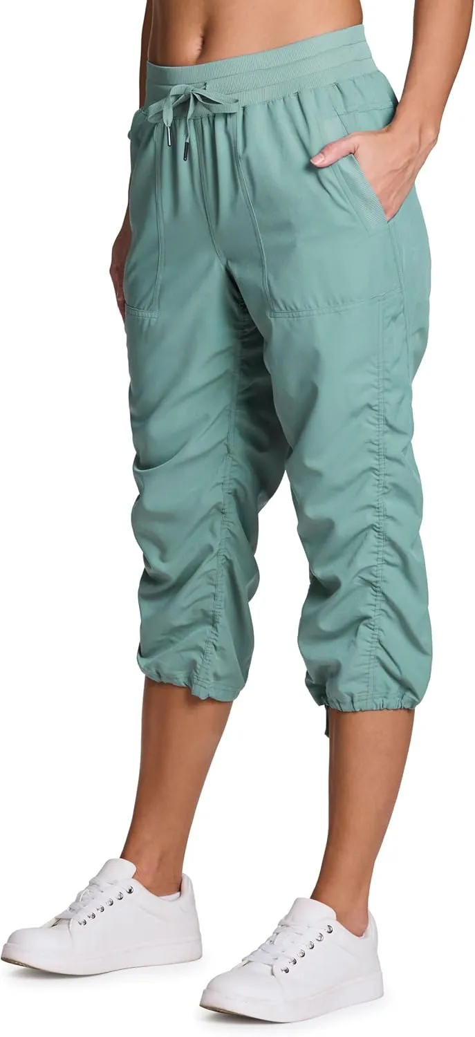 RBX Active Capri Pants for Women Joggers Stretch Lightweight Women??s Casual Pant Capri with Drawstring