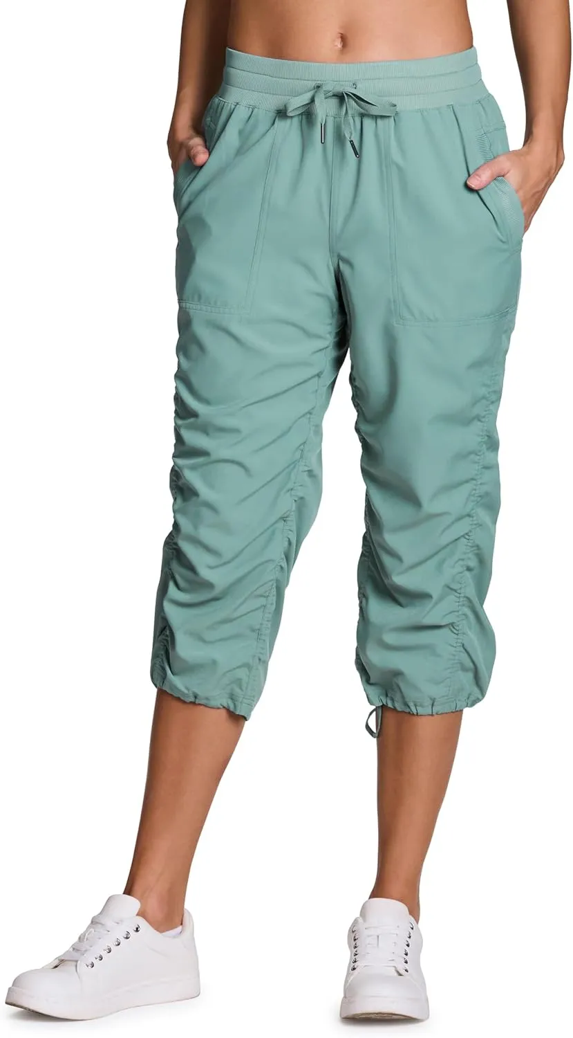 RBX Active Capri Pants for Women Joggers Stretch Lightweight Women??s Casual Pant Capri with Drawstring