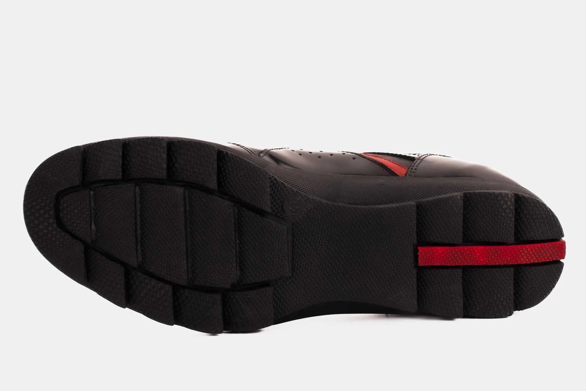 The Madrid Black & Red Leather Casual  Men Shoe