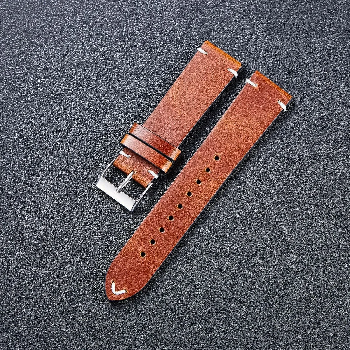 Vintage Oiled Leather Watch Straps Compatible with the Ticwatch E3