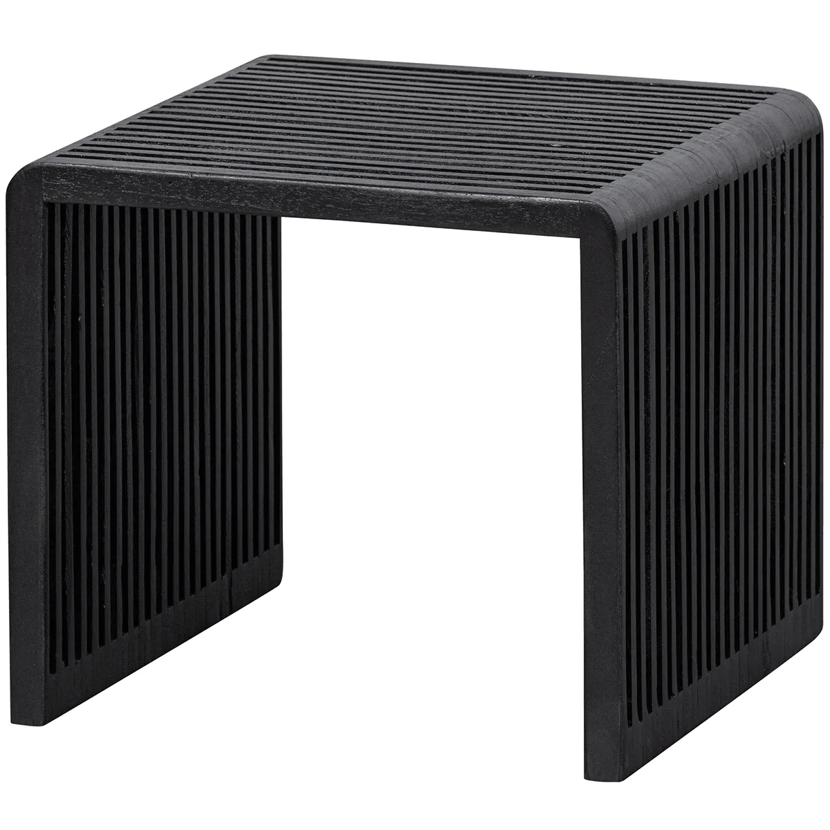 Willa Black Teak Wood Side Table (2/Set)